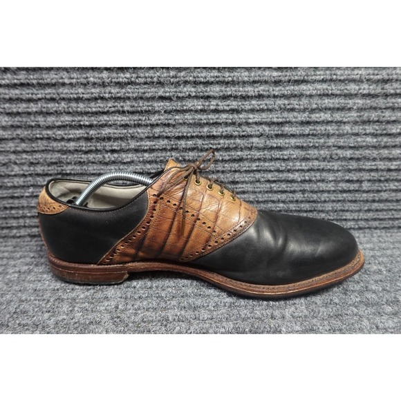 Footjoy Golf Shoes Mens 14 Black Brown Classics Dry Premiere 50056 Lizard main image 5